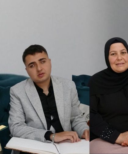 Braille alfabesini öğrendi görme engelli oğlunu hafız yaptı!
