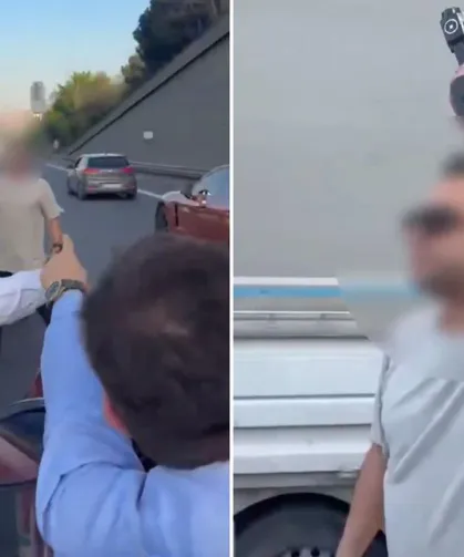 Kendisini polis olarak tanıtan kişi araçları durdurup havaya ateş açtı