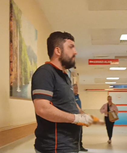 Eline saplanan çivili tahtayla hastaneye gitti