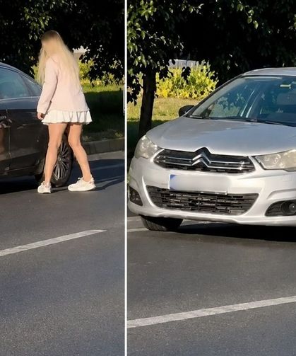 Alkollü kadın yola atlayıp trafiği birbirine kattı