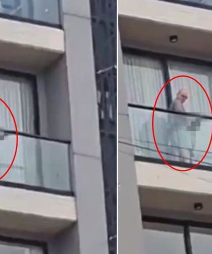 Balkonda çocuğa yapılanları görünce bağırmaya başladılar
