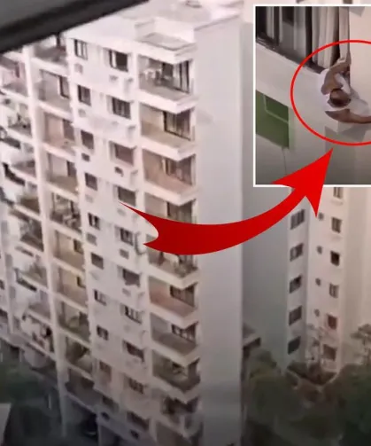 Metrelerce yükseklikte komşusunu gözetlerken yakalandı