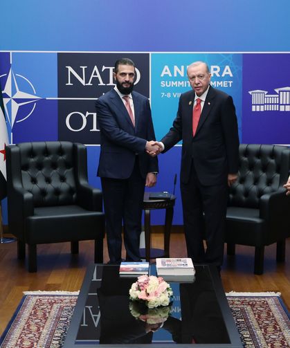 Cumhurbaşkanı Erdoğan, Suriye Cumhurbaşkanı Şara'yı kabul etti