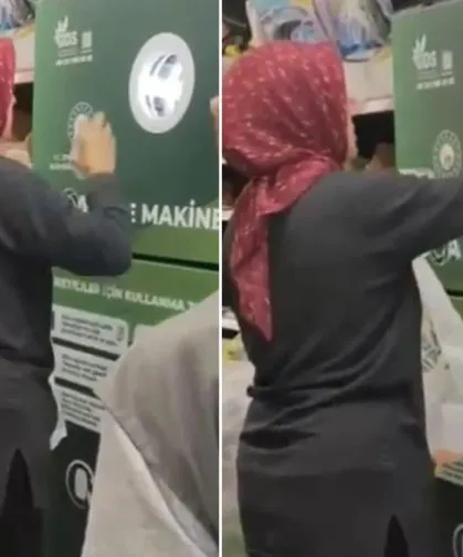 Depozito Makinesi Önünde Sıra Krizi! Vatandaşlar Birbirine Girdi