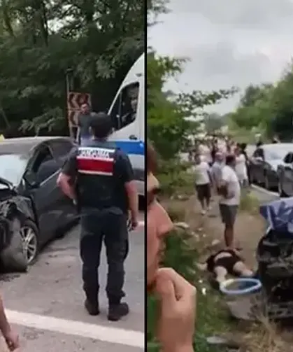 Korkutan kaza: 2 otomobil çarpıştı, 6 yaralı