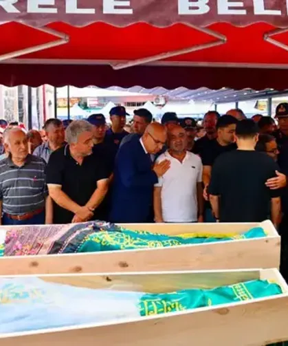 Derede akıntıya kapılıp ölen anne ve 2 kızı, toprağa verildi