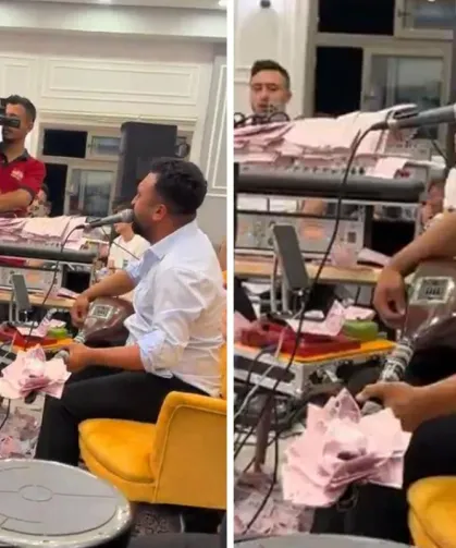 Düğünde görenleri şaşırtan anlar! Bahşiş vermek için adeta yarıştılar
