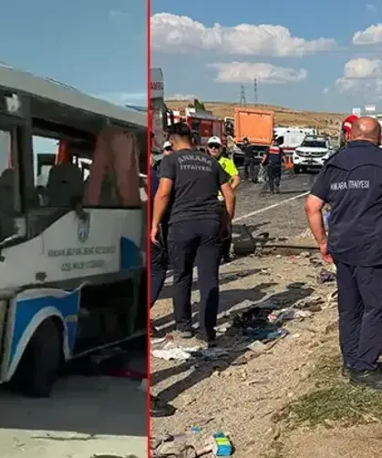 Midibüs ile kamyon çarpıştı; 1 ölü, 16 yaralı