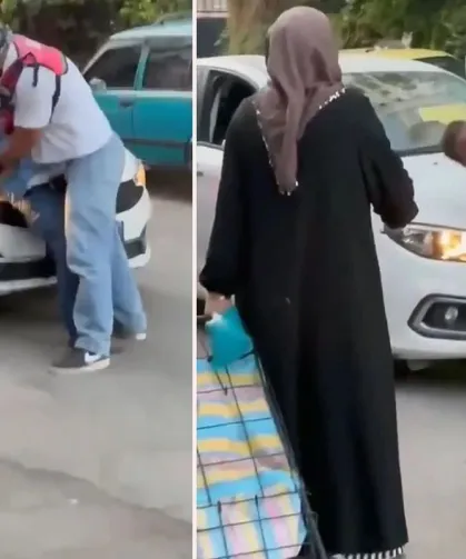 Motokurye sürücüyü kaputa yatırıp yumrukladı