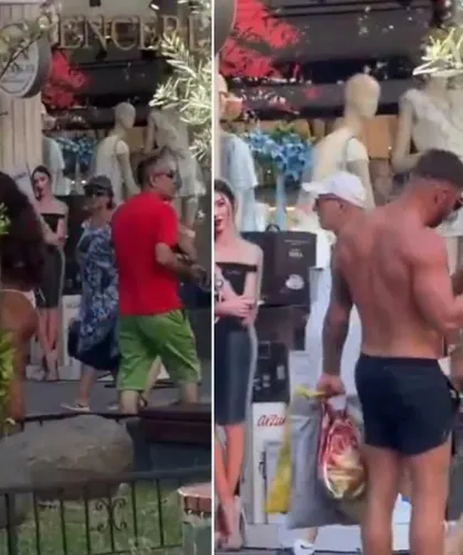 Sıcaktan Bunalan Turistler Çarşıda Bikinileriyle Gezdi