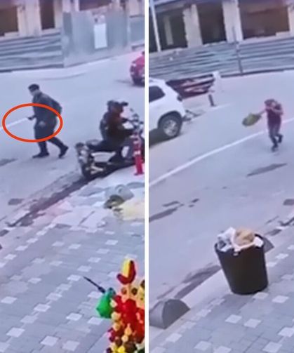 Bıçaklı şahıstan kaçan iki öğrenci bakkala sığındı