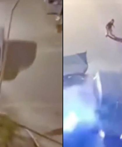 Kavga ettiği şahsa araçla çarpıp çukura uçtu