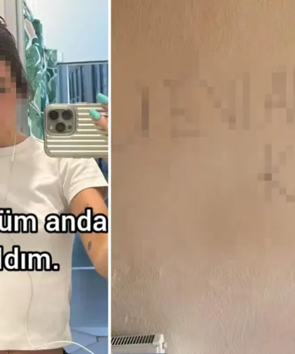 Müşterisine ev gösteriyordu, duvardaki yazıyı görünce donup kaldı