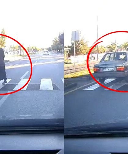 Sivas’ta yaya geçidinde faciadan dönüldü! Otomobil teğet geçti