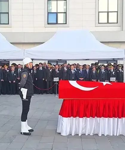 Uygulama noktasında şehit edilen polis memuru Ahmet Türkoğlu için tören düzenlendi