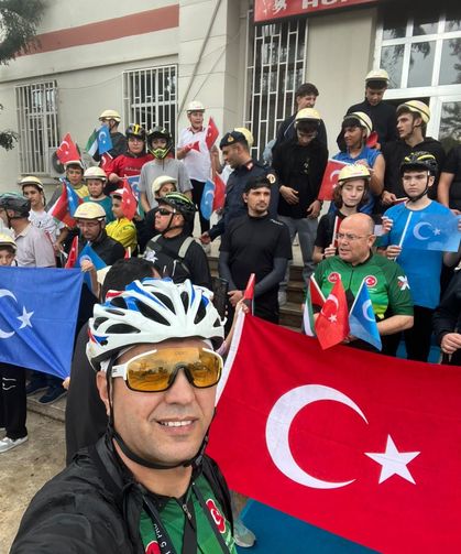 Edirne'de, Gazze ve Doğu Türkistan için pedal çevirdiler