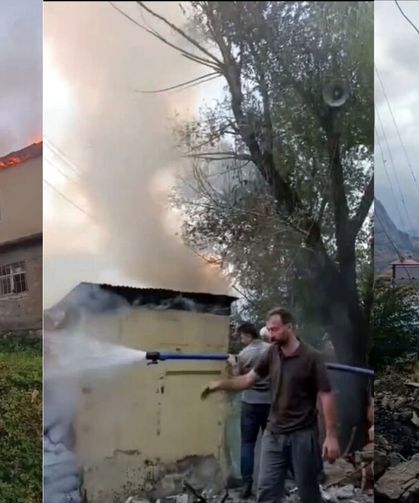 Hakkari’de köy okulunda yangın: Türk bayrağını köylüler muhafaza altına aldı