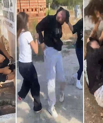 Liseli kızlar ortaokul öğrencisini çeşmede ıslatıp darbetti