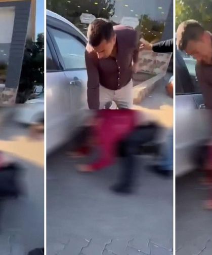 Şehri ayağa kaldıran görüntü! Elinde bıçakla öldüresiye darp etti