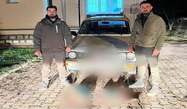 Kahramanmaraş'ta farla tavşan avında yakalanan şahısların otomobiline el konuldu