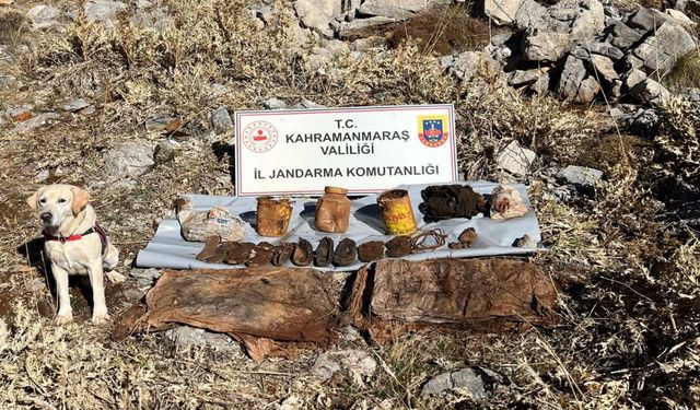 Kahramanmaraş’ta terör örgütlerine ait yaşam malzemesi ele geçirildi 