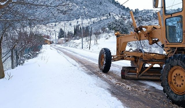 Kar yağışı nedeniyle kapanan yayla yolları temizlendi