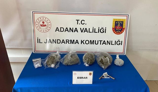 Adana’da 2 kilo 700 gram esrar ele geçirildi