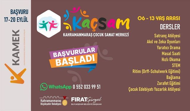 Büyükşehir'in Çocuk Sanat Merkezi'nde Yeni Dönem Başlıyor!