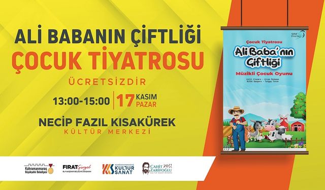 Kahramanmaraş'ta Çocuklar İçin Eğlence Dolu Bir Gün: Ali Baba'nın Çiftliği Tiyatrosu!