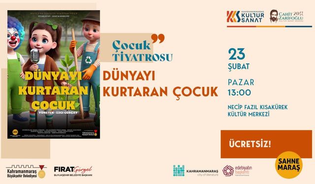 Kahramanmaraş’ta Çocuklar İçin Ücretsiz Tiyatro Gösterisi