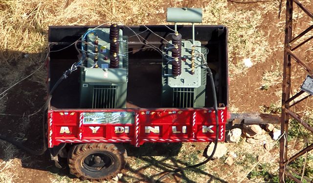 Dronla tespit edilen kaçak trafoyla 200 hanelik elektrik tüketildiği ortaya çıktı