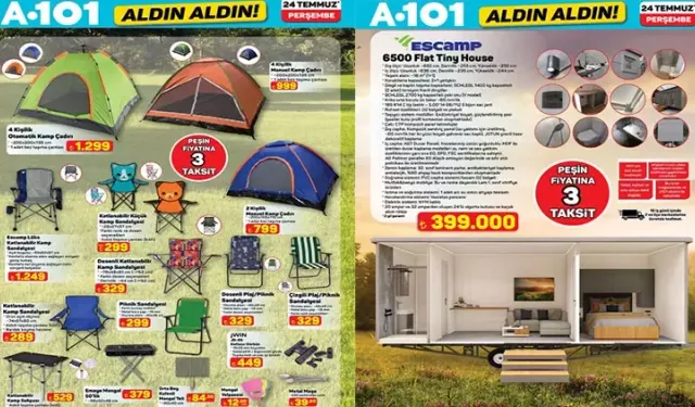 A101 24 Temmuz 2025 Kataloğu: Tiny House, Elektrikli Moped ve Kamp Ürünleri