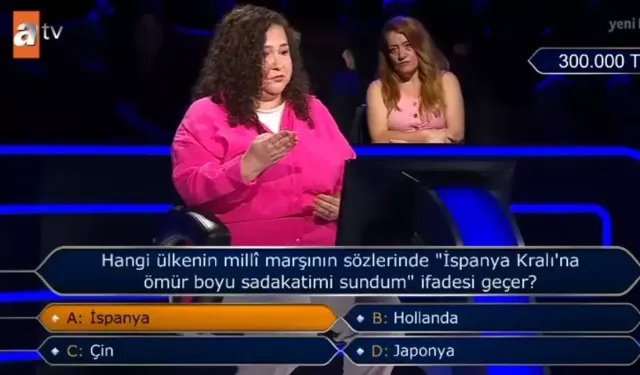 "İspanya Kralı'na Ömür Boyu Sadakat" Kim Milyoner Olmak İster sorusu