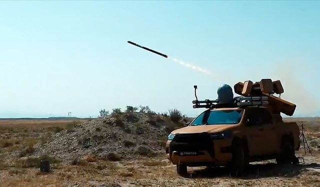 PUSU Silah Sistemi'nden atılan CİRİT füzesinden hava hedefine tam isabet