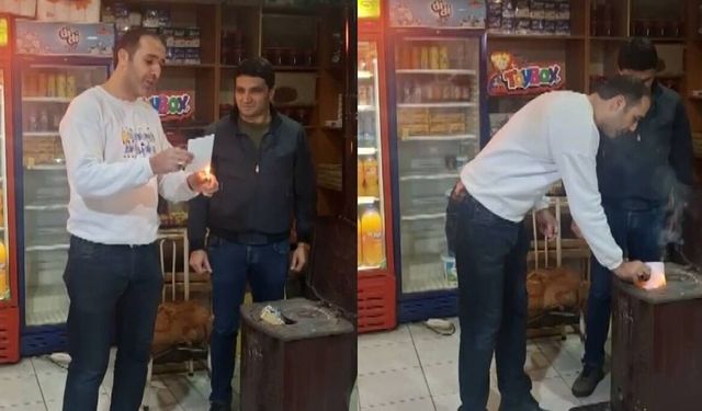 Mahallelinin borcunu kapattı, veresiye defterini yaktı