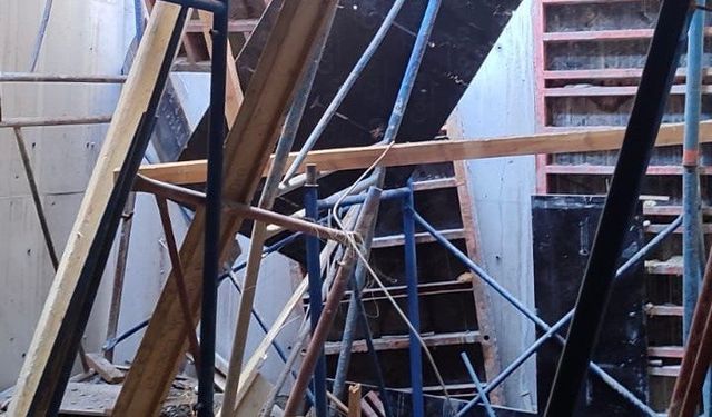 Kahramanmaraş'ta inşaat iskelesi çöktü: 1 işçi yaralandı