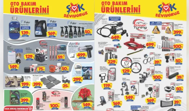 ŞOK Market’ten Araç Sahiplerine Müjde: Paspas, motor yağı, cam suyu, oto süpürge...