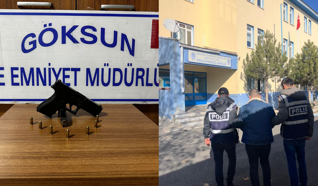 Göksun’da aranan hükümlü yakalandı! Üzerinden ruhsatsız silah çıktı