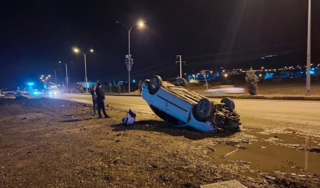 Kahramanmaraş yolunda takla atan otomobilde sürücü yaralandı
