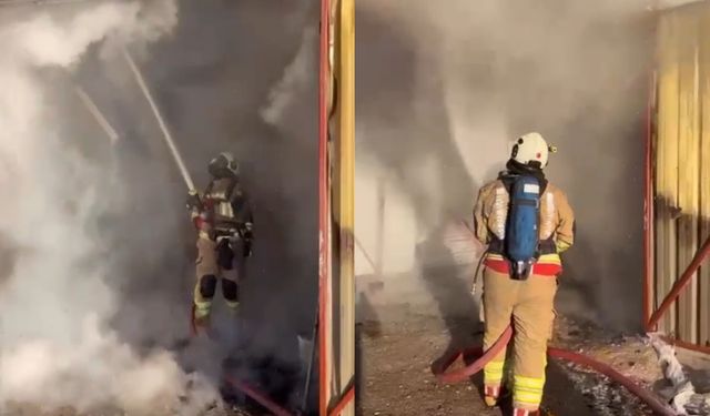 Kahramanmaraş’ta iş yeri alev alev yandı! Felaket son anda önlendi