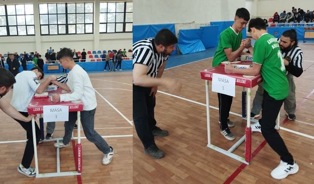 Kahramanmaraş’ta Liseler Arası Bilek Güreşi yarışması tamamlandı
