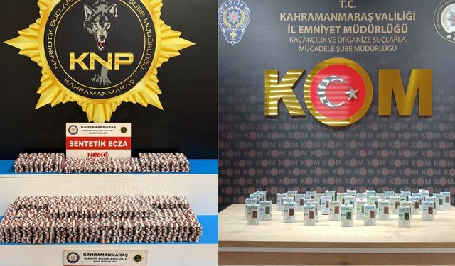 Kahramanmaraş’ta sentetik ecza operasyonu: Binlerce hap ele geçirildi