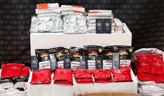 Göksun’da 105 kilo kaçak nargile tütünü ile 400 kilo kıyılmış tütün ele geçirildi