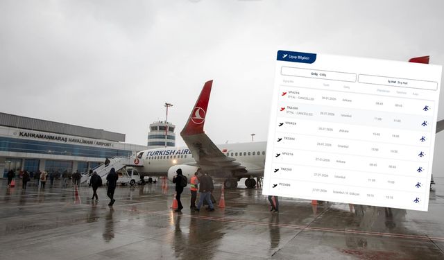 Kahramanmaraş Havalimanı’nda uçuş iptalleri sürüyor: 2 sefer daha iptal