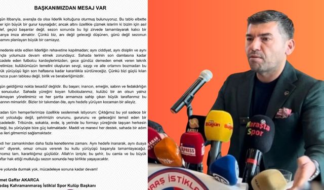 Kahramanmaraş İstiklalspor Başkanı: Bu yol şehrin geleceğidir