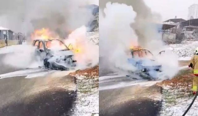 Kahramanmaraş’ta Seyir Halindeki Otomobil Bir Anda Alev Aldı