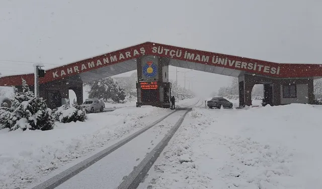KSÜ’de kar yağışı nedeniyle eğitime 1 gün ara verildi