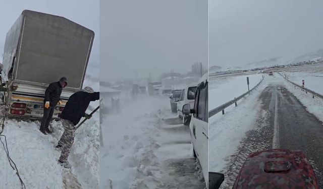 Elbistan-Darende yolu kar nedeniyle kapandı