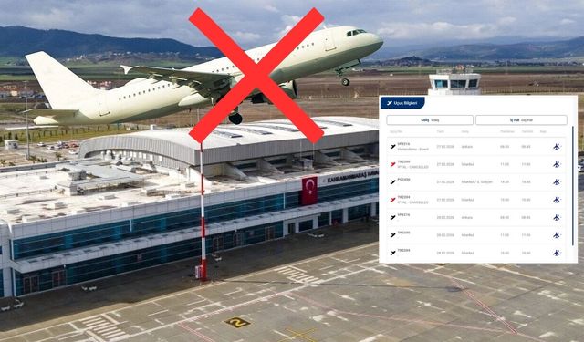 Kahramanmaraş’ta güneşli havada inemeyen uçak, bu kez rüzgâra takıldı