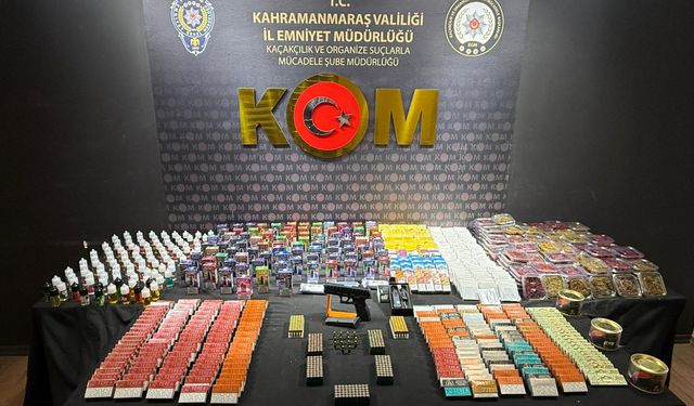 Kahramanmaraş’ta kaçak sigara ve silah operasyonu